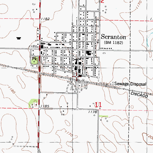 Topographic Map of West Central Co-op Elevator, IA