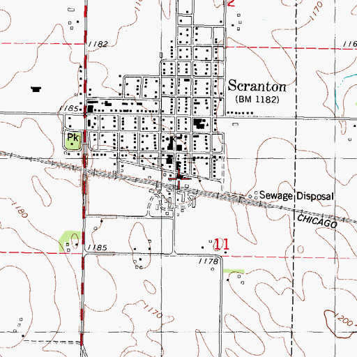 Topographic Map of Scranton, IA