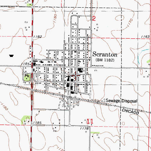 Topographic Map of United Methodist Church, IA