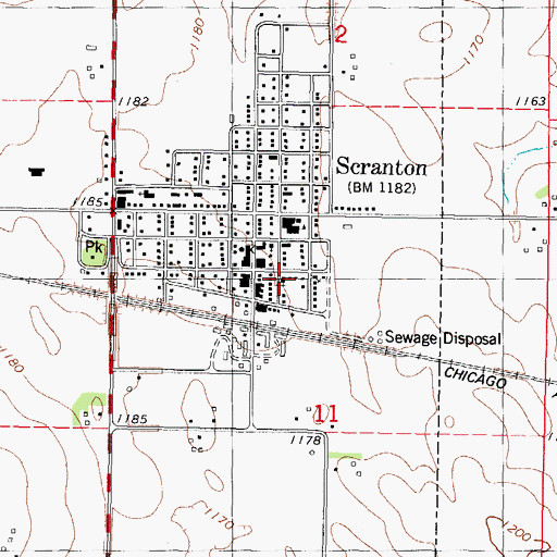 Topographic Map of Church of Christ, IA