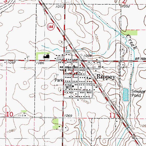 Topographic Map of Rippey United Methodist Church, IA