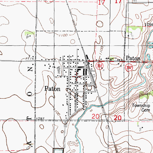 Topographic Map of Paton Post Office, IA