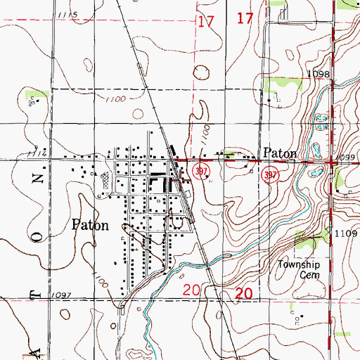 Topographic Map of Paton, IA