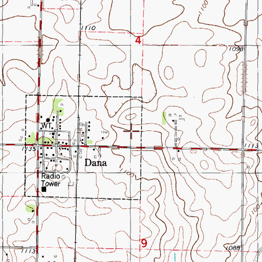 Topographic Map of Crouse Park, IA