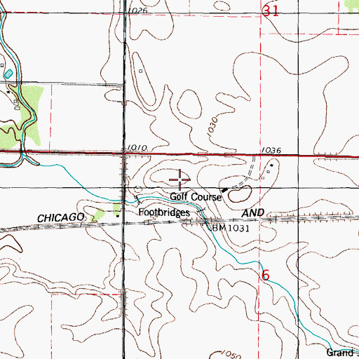 Topographic Map of Hill Golf Course, IA