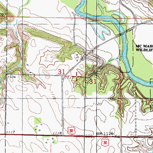 Topographic Map of Thompson Cemetery, IA
