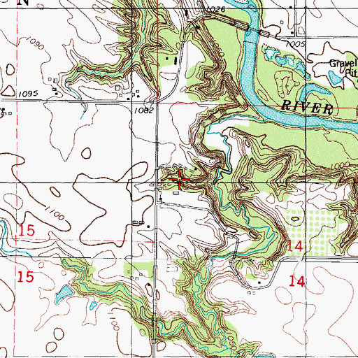 Topographic Map of Headly Cemetery, IA