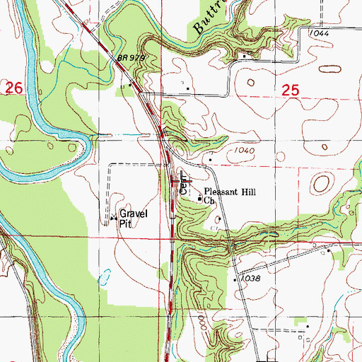 Topographic Map of Pleasant Hill Cemetery, IA