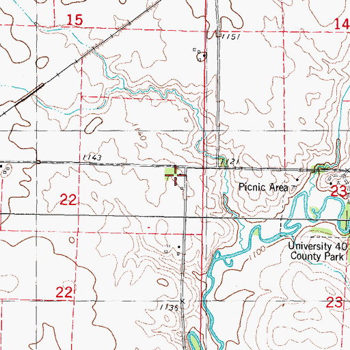 Topographic Map of Calhoun Post Office (historical), IA