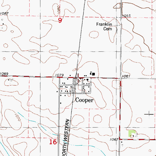 Topographic Map of Cooper Post Office, IA