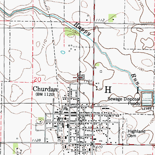 Topographic Map of Paton - Churdan Middle / High School, IA
