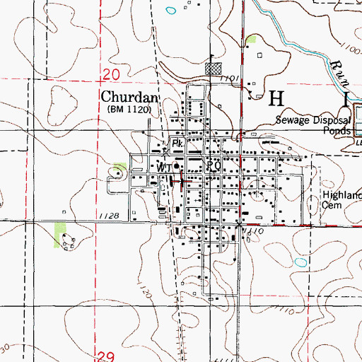 Topographic Map of First Baptist Church, IA