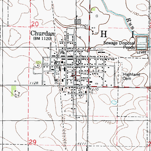 Topographic Map of Saint Columbkill's Catholic Church, IA