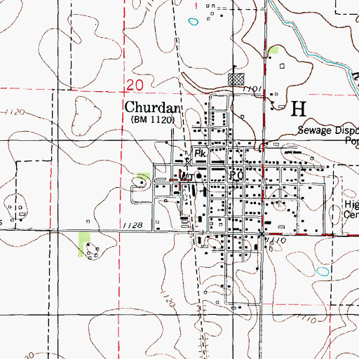 Topographic Map of Churdan (historical), IA