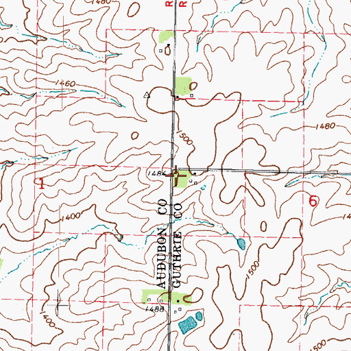 Topographic Map of Jobes Post Office (historical), IA
