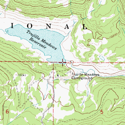 Topographic Map of Trujillo Meadows Dam, CO