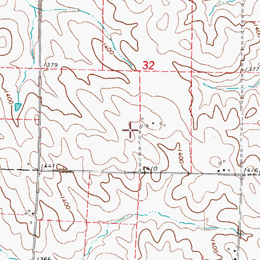 Topographic Map of Harrison Post Office (historical), IA