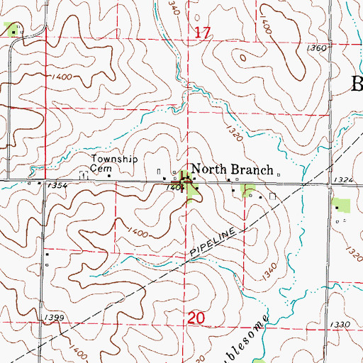 Topographic Map of North Branch Post Office (historical), IA