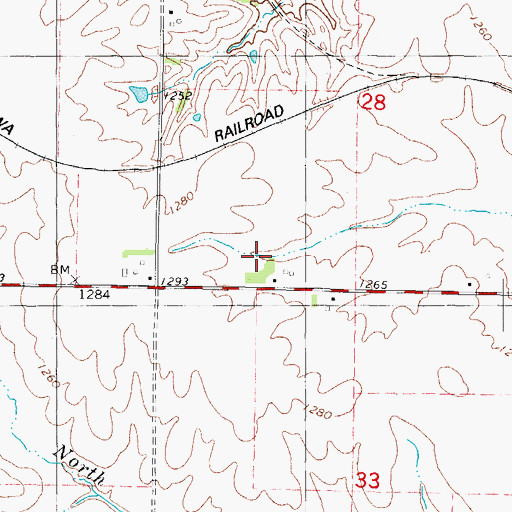 Topographic Map of Ridgeway Post Office (historical), IA
