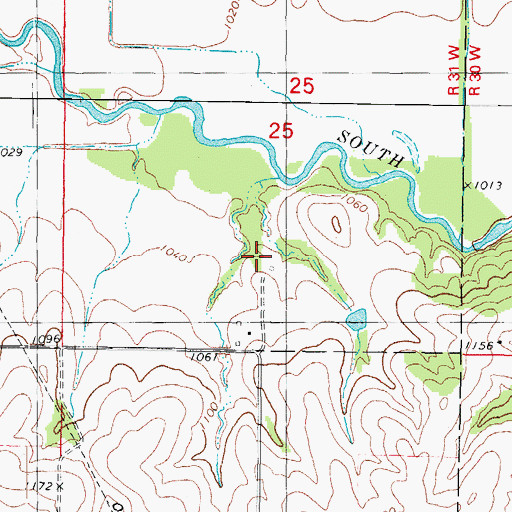 Topographic Map of Ava Post Office (historical), IA