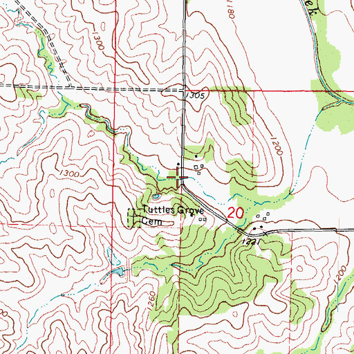 Topographic Map of Orange Grove Post Office (historical), IA
