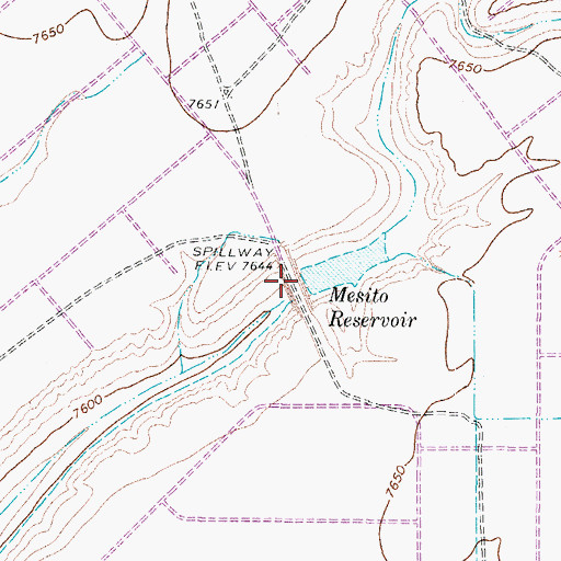 Topographic Map of Mesito Dam, CO