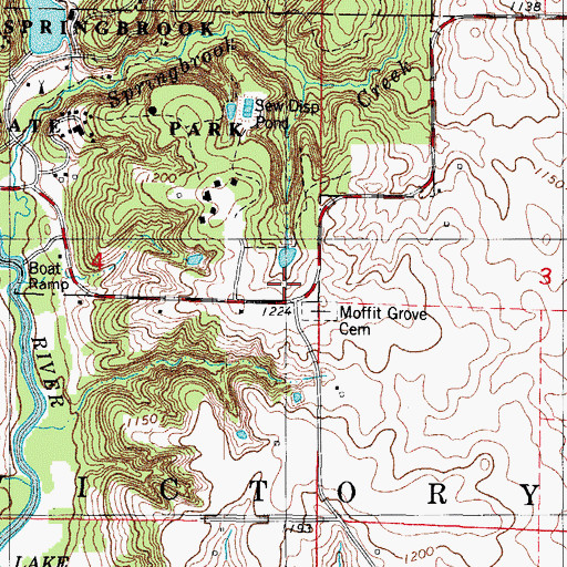 Topographic Map of Moffit Post Office (historical), IA