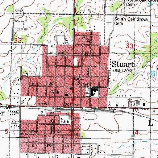 Topographic Map of All Saints Catholic Church, IA