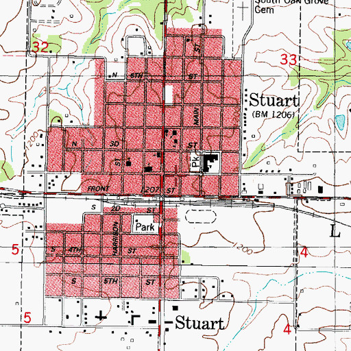 Topographic Map of Heartland Baptist Church, IA