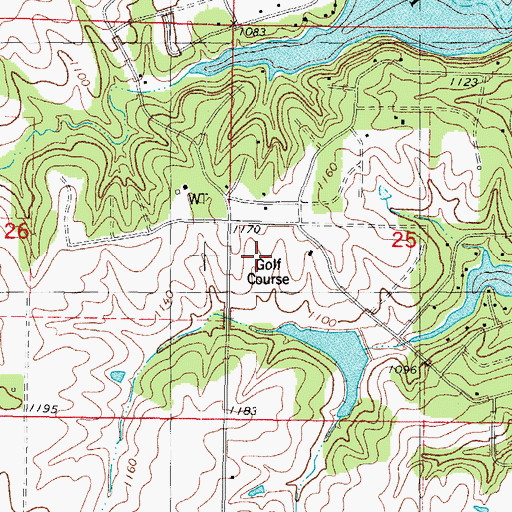 Topographic Map of Lake Panorama Golf Course, IA
