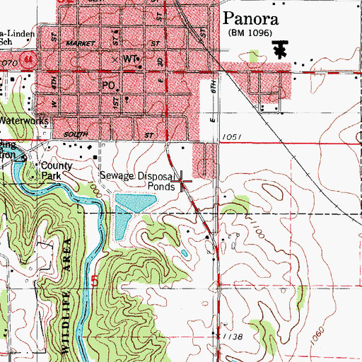 Topographic Map of Little League Ball Park, IA