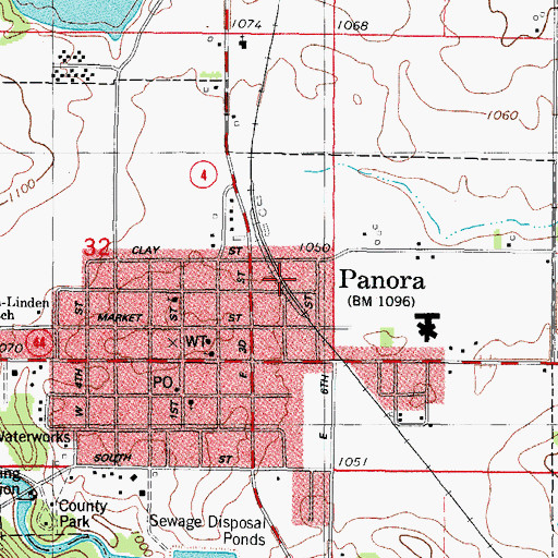 Topographic Map of Panora (historical), IA