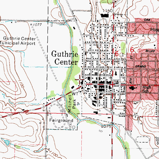 Topographic Map of Guthrie Center (historical), IA