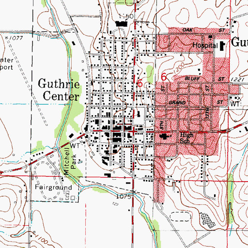 Topographic Map of Eye Care Associates Center, IA