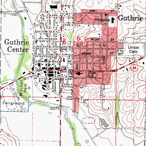 Topographic Map of Presbyterian Church, IA