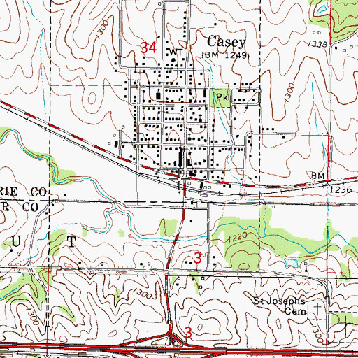 Topographic Map of Duncan Memorial Library, IA