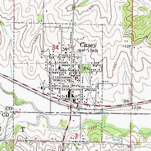 Topographic Map of Saint John's Lutheran Church, IA