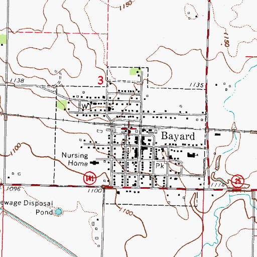 Topographic Map of Farmers Cooperative Company Elevator, IA