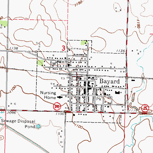 Topographic Map of Bayard, IA
