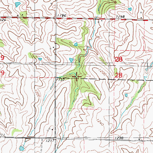 Topographic Map of Montieth Wildlife Area, IA