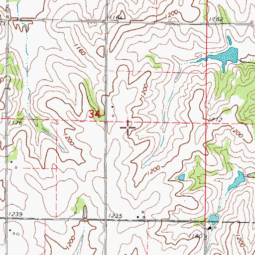 Topographic Map of Van Ocker Cemetery, IA
