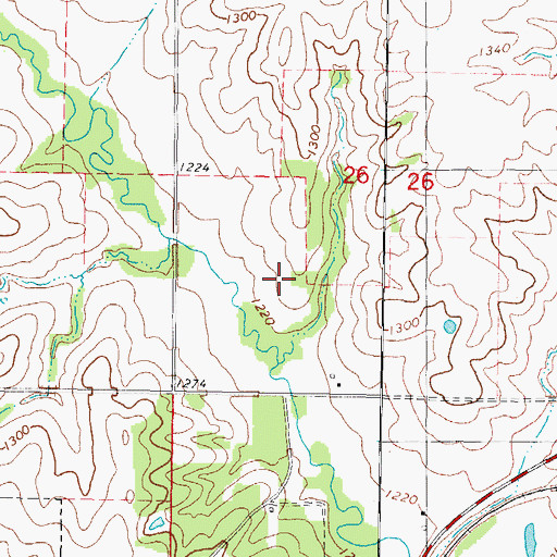 Topographic Map of Quaker Cemetery, IA