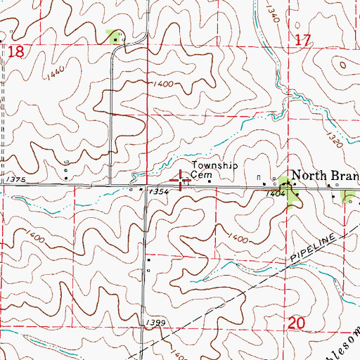 Topographic Map of Bear Grove Township Cemetery, IA
