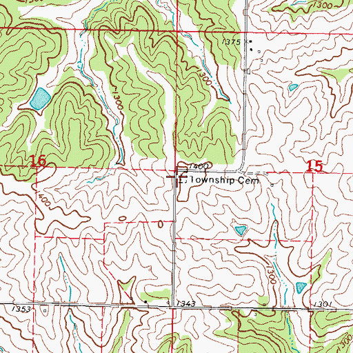 Topographic Map of Union Township Cemetery, IA