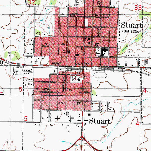 Topographic Map of Lawbaugh City Park, IA