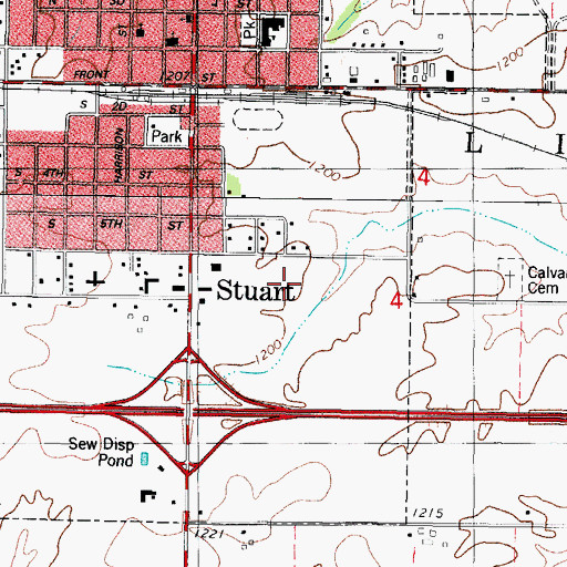 Topographic Map of Eye Care Associates Center, IA