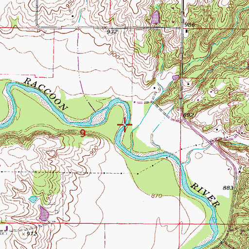 Topographic Map of Puckerbrush Access, IA