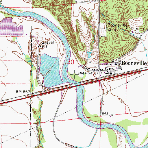 Topographic Map of Booneville Access, IA