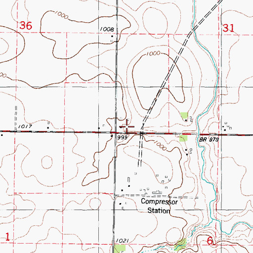 Topographic Map of Langfitt Post Office (historical), IA