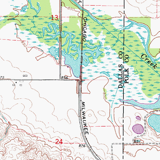 Topographic Map of Ingersoll Post Office (historical), IA